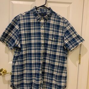 Ralph Lauren Navy and White Plaid Shirt